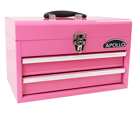 Pink toolbox from Apollo Tools