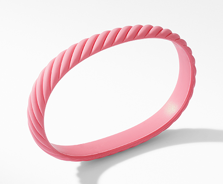 David Yurman Cable Pink Rubber Bracelet to support the Breast Cancer Research Foundation